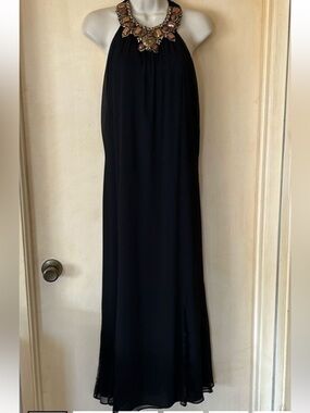 Alice + Olivia Ravi beaded halter maxi dress size S/P
